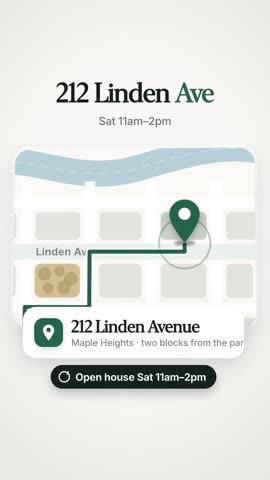 Demo frame: map with the open house time